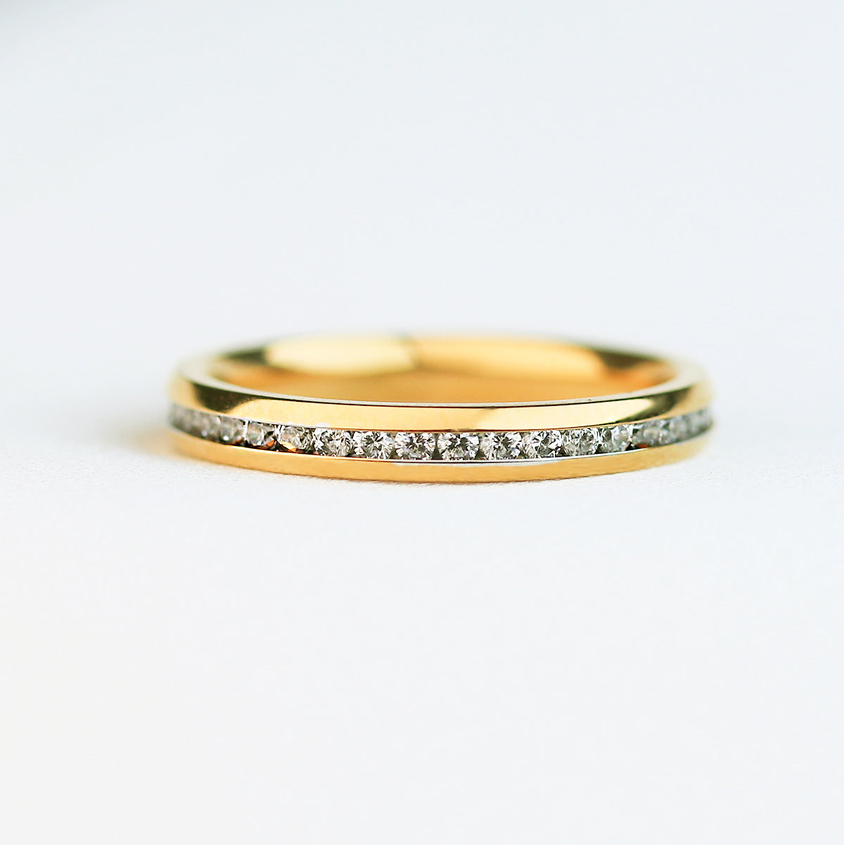 Cubic zirconias stackable ring 14k gold plated over solid .925 sterling silver