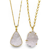 Snow Druzy Quartz Necklace