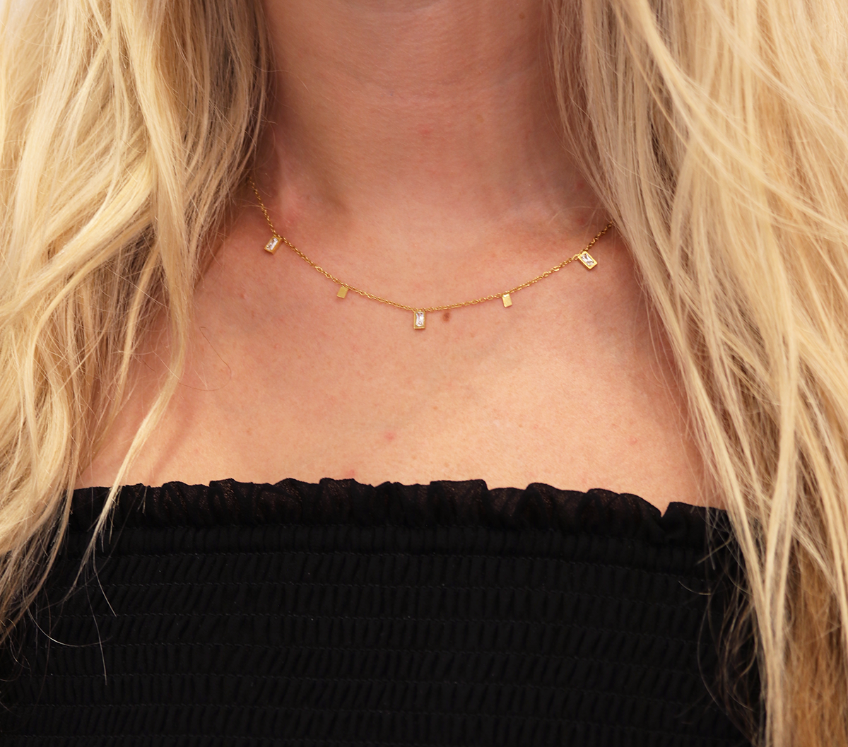 Dainty Baguettes Choker Necklace