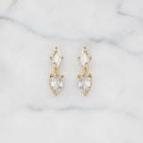 Crystal Marquise Ear Jackets - Front back earrings