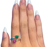 Ruby + Emerald Adjustable Ring