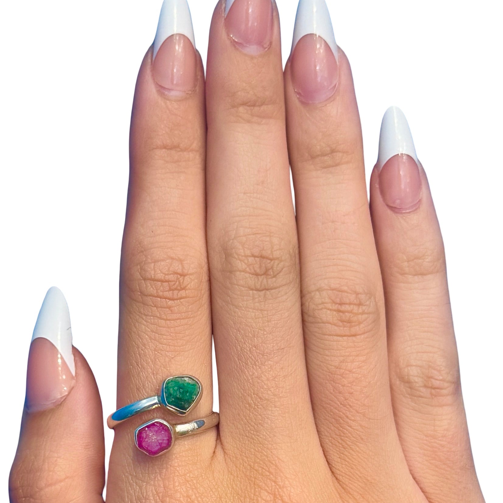 Ruby + Emerald Adjustable Ring
