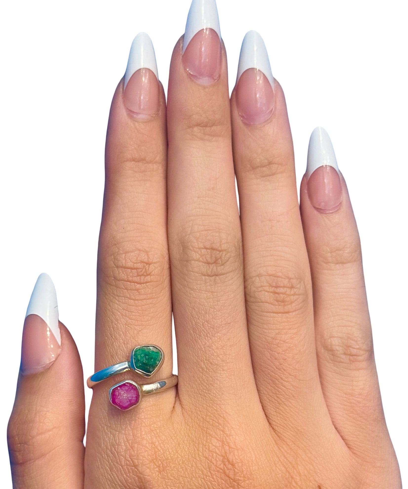 Ruby + Emerald Adjustable Ring