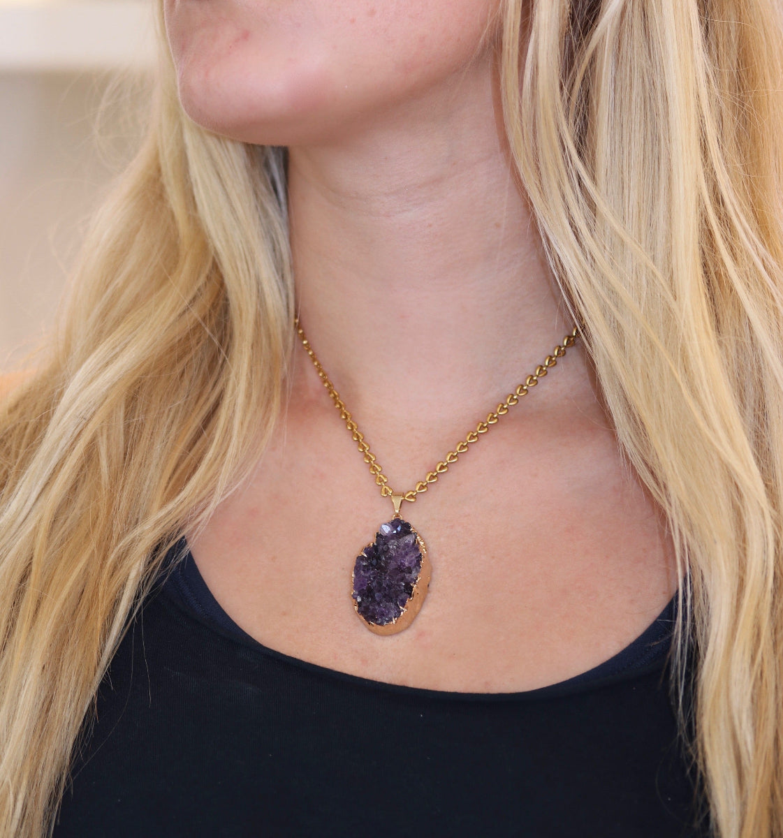 Amethyst Cluster Necklace #4