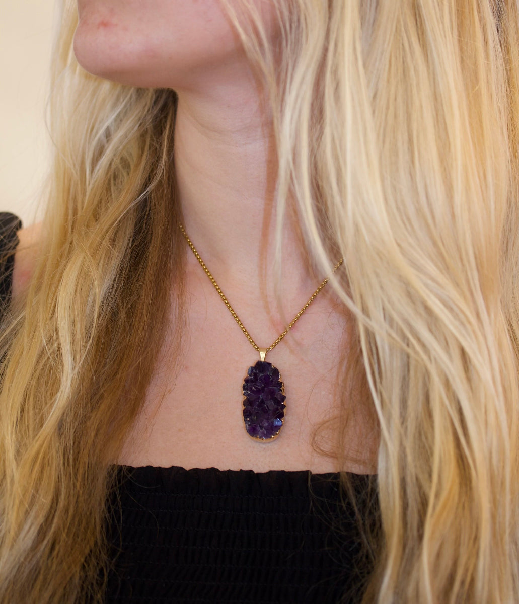 Amethyst Cluster Necklace #3