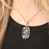 Monument Valley Inlay Statement Necklace - Oval
