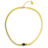 Black Onyx Herringbone Necklace