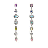 Rainbow Drop Earrings - Silver