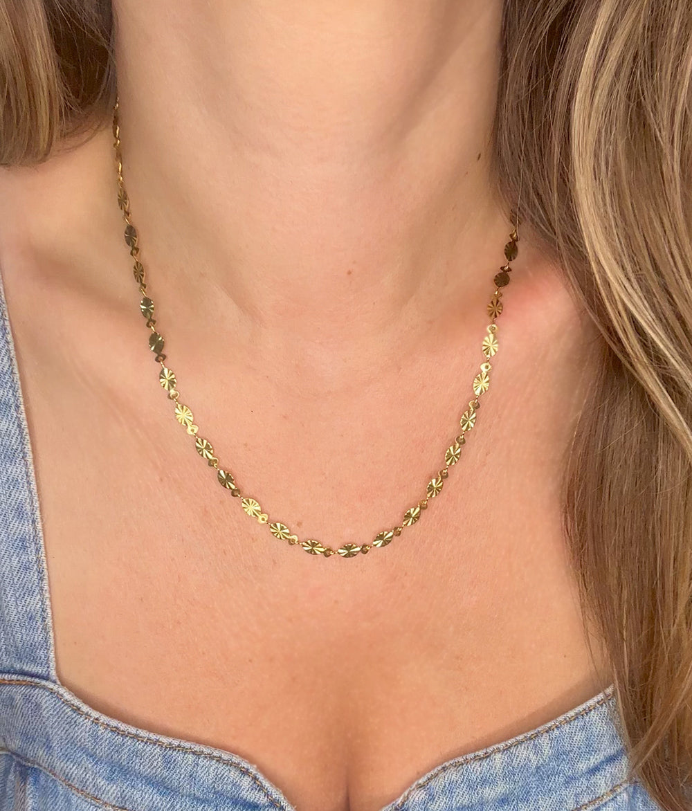 Etched Starburst Necklace- Waterproof