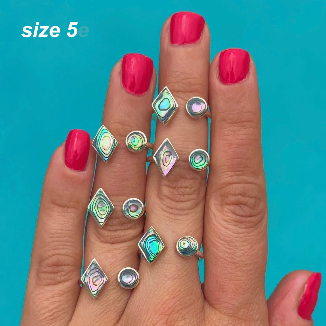 Abalone Geo Ring - size 5-6