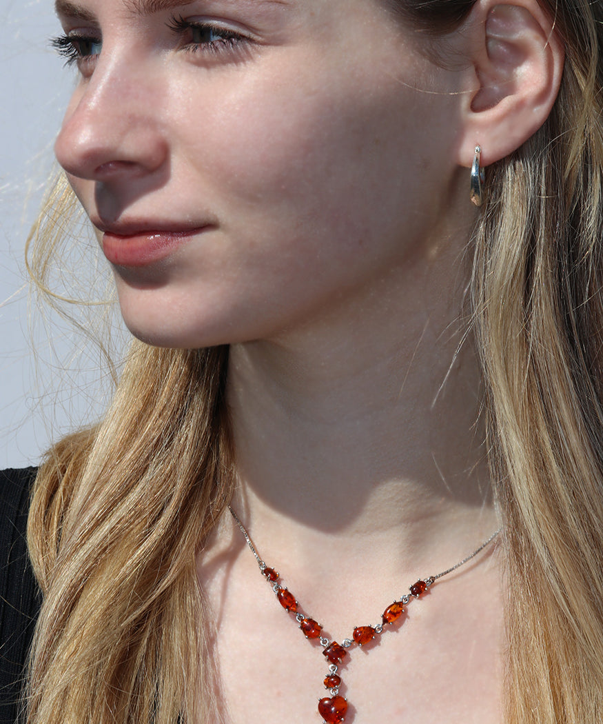 Amber Heart Necklace