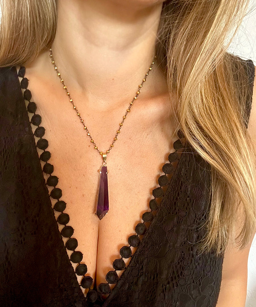 Amethyst Amulet Necklace