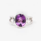 Amethyst Stunner Ring - Cut Out Band