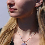 Amethyst Flower Necklace - Silver