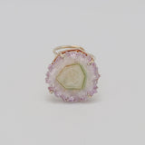 Amethyst Flower Silver Wire Ring