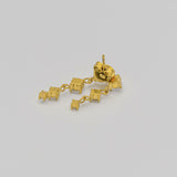 Crystal Double Drop Earrings - Gold