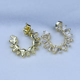 cubic zirconia 14k gold vermeil hoop earrings nickel-free