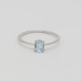 Blue Topaz Oval Birthstone ring - December