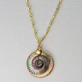 black carved spiral necklace tahitian mother of pearl gold filled chain