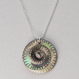 carved black spiral necklace tahitian mother of pearl 925 sterling silver