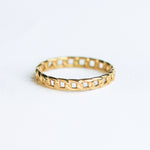 edgy 18k gold-plated stainless steel ring waterproof tarnish free nickel free