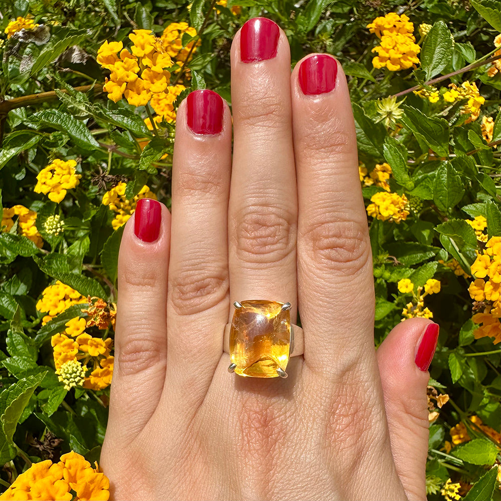 handmade Citrine November Birthstone ring solid .925 sterling silver