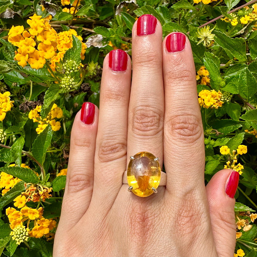 handmade Citrine November Birthstone ring solid .925 sterling silver