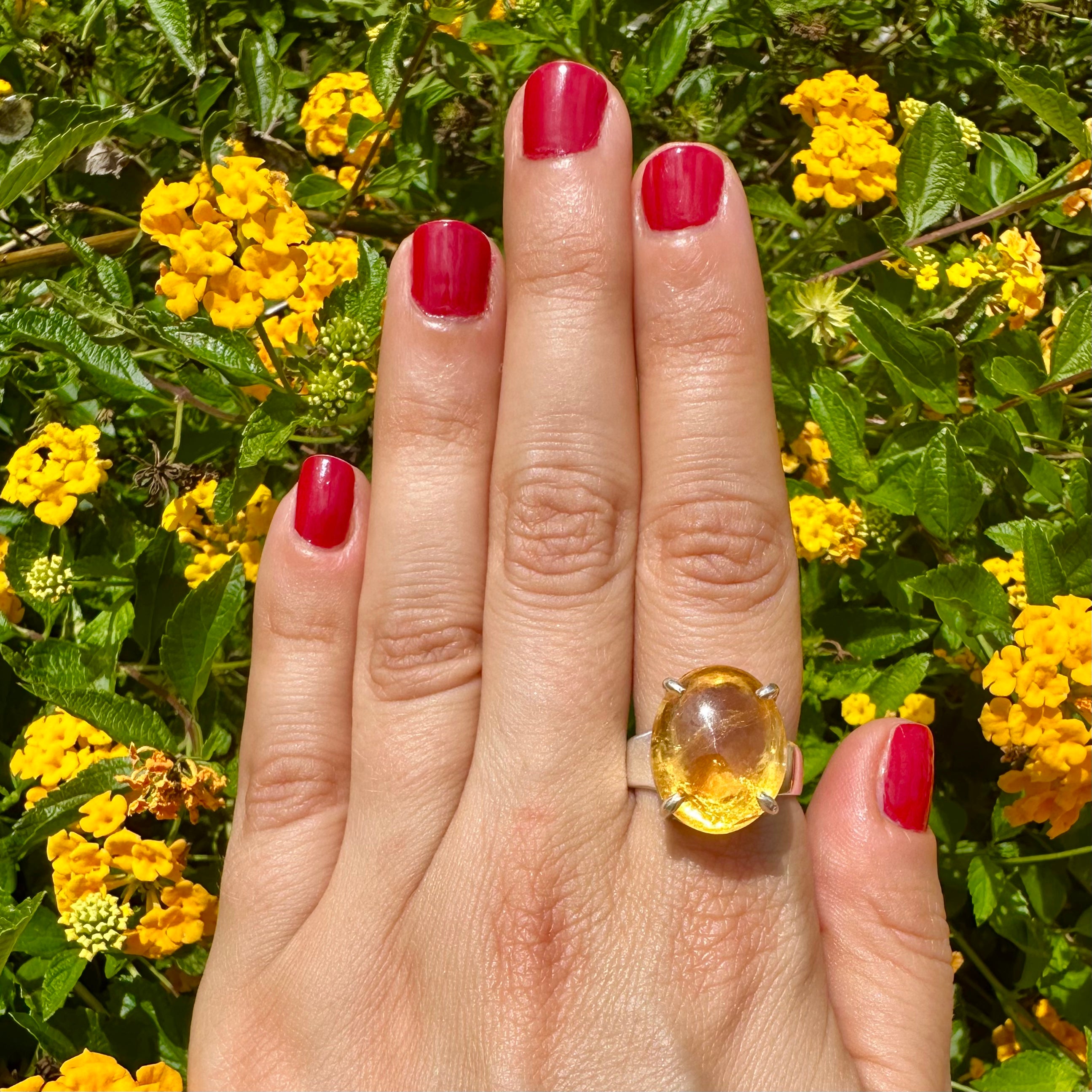 handmade Citrine November Birthstone ring solid .925 sterling silver