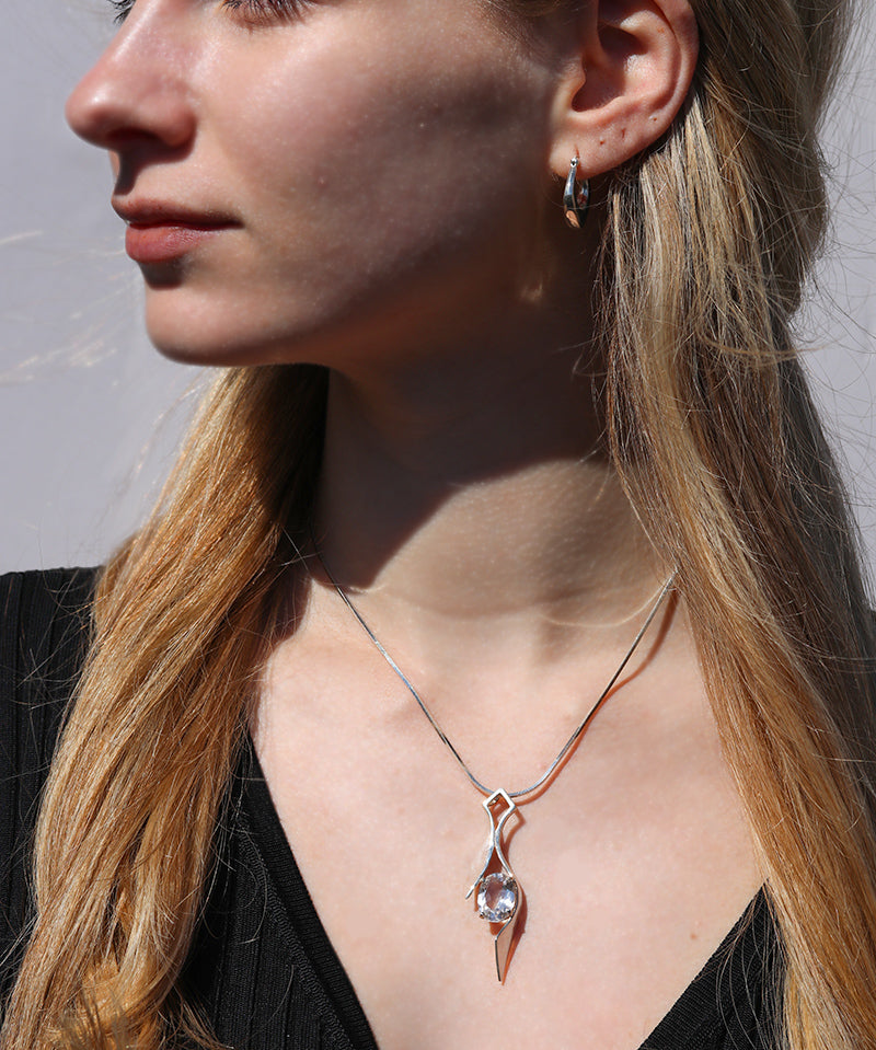 Clear Quartz Sculpture Necklace
