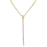 Baguette Crystal Lariat Necklace - Waterproof