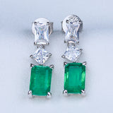 sparkly green cubic zirconia earrings solid .925 sterling silver 