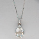 silver quartz dainty stunner necklace 925 sterling silver