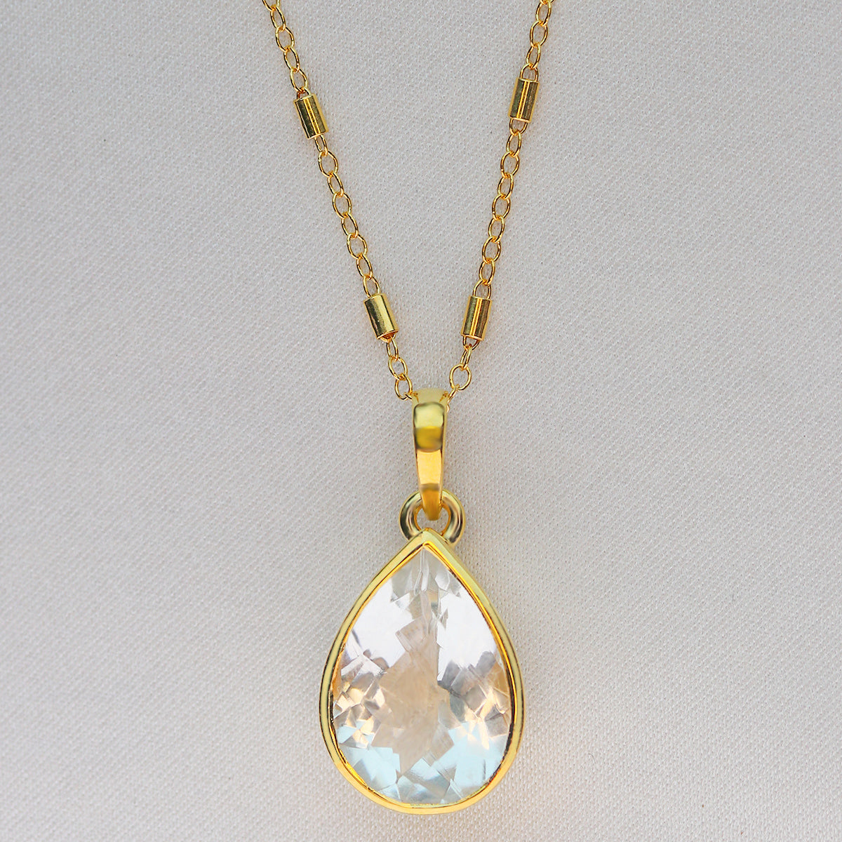 golf quartz dainty stunner necklace 14k gold plated 925 sterling silver