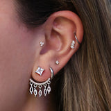Dancing Crystals Ear Jackets - Front back earrings