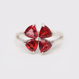 Garnet Clover Ring