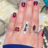 Garnet Clover Ring