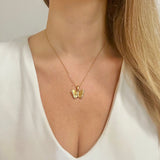 butterfly charm necklace gold filled gold plated stainless steal waterproof