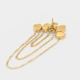 Crystal Array Chain Earrings - Gold