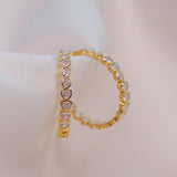 Heart Crystal Hoops - 1.5"