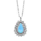 Turquoise + Herkimer Diamond Necklace - Teardrop