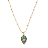 Carved Labradorite Leaf Necklace
