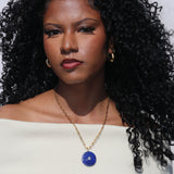 Lapis Lazuli Disc Chunky Inlay Necklace
