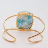 Larimar Ocean Waves Cuff Bracelet - Gold
