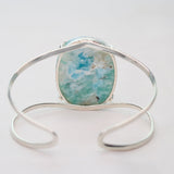 Larimar Ocean Waves Cuff Bracelet - Silver