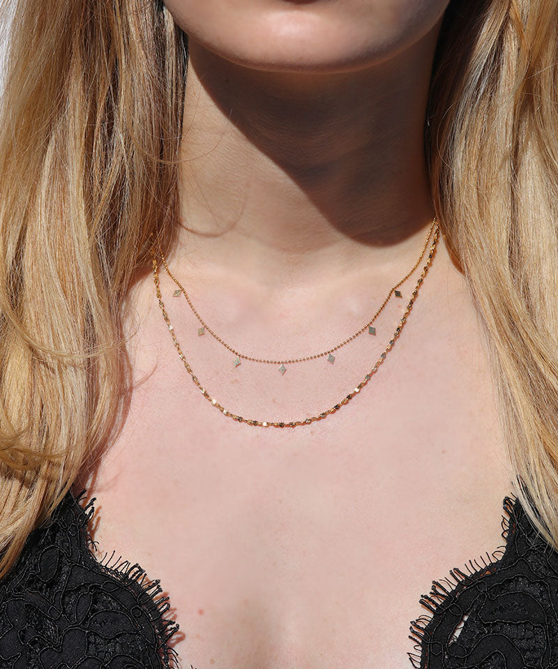 Double Layer Glitter Necklace - Waterproof