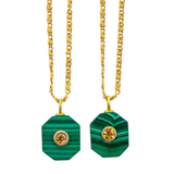 Malachite + Citrine Octagon Necklace