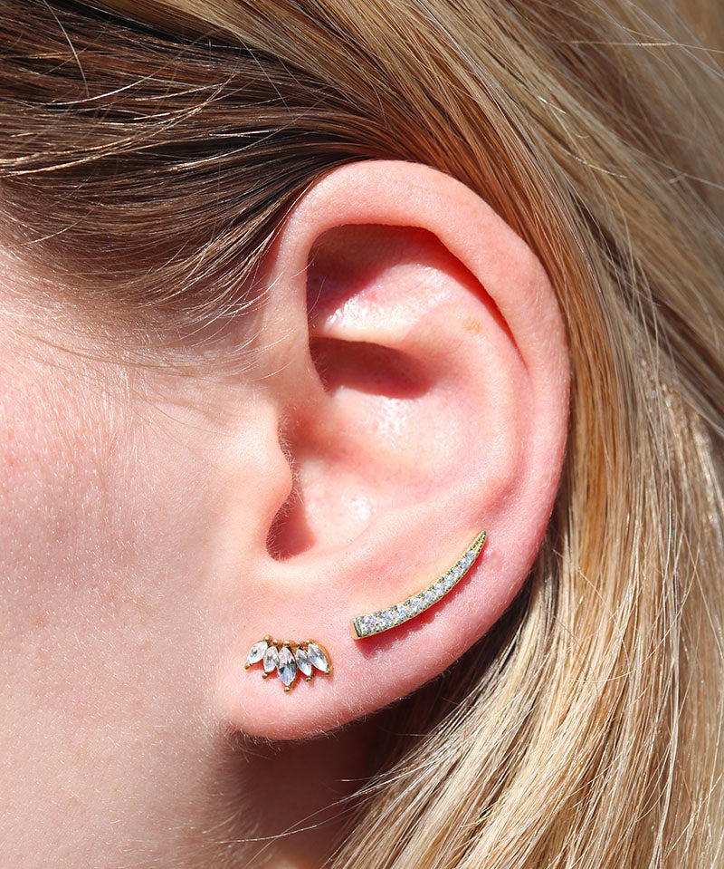 Marquise Curved Studs