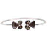 Meteorite, Pyrite, Smoky Quartz Flex Bracelet