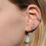 Faceted Moonstone Studs - Round
