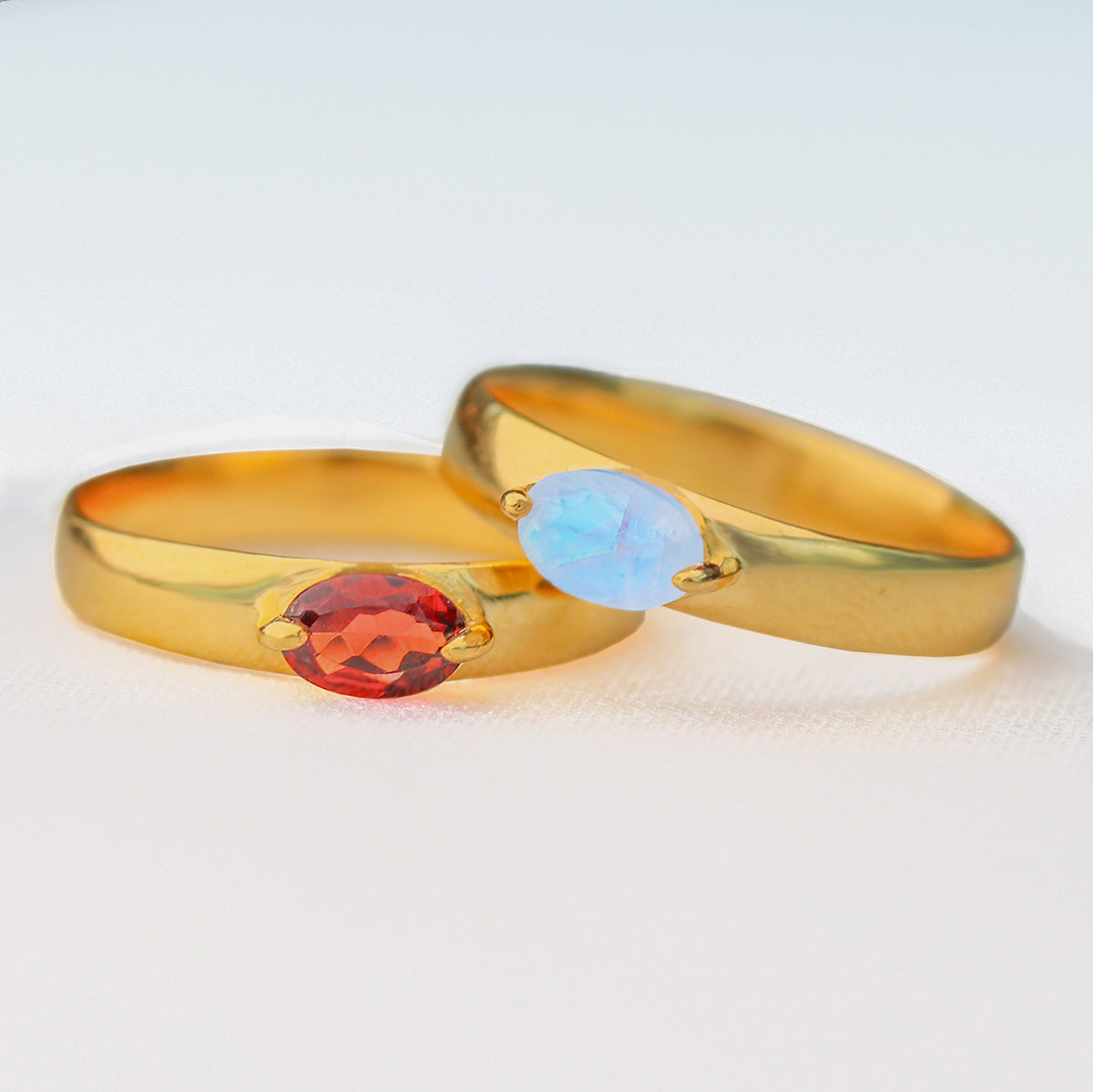 Natural Garnet natural Moonstone 14k Gold .925 sterling silver nickel free